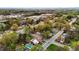 Bird's eye view of a residential area with a blend of housing styles, tree-lined streets, and a mix of commercial spaces at 312 E Highland Ave, Rocky Mount, NC 27801