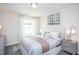 Bright and airy bedroom with a cozy bed, bedside tables, and a large window at 355 Fosterton Cottage Way, Raleigh, NC 27603