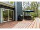 Backyard deck featuring a grill and an outdoor seating area at 706 Kensington Dr, Chapel Hill, NC 27514