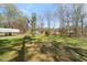 Expansive backyard featuring a carport, shed, and picnic table, perfect for relaxation and entertainment at 711 Melanie St, Durham, NC 27704