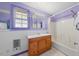 Bathroom featuring tile floors, a shower/tub and wood vanity with sink at 711 Melanie St, Durham, NC 27704