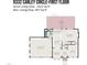 First floor floor plan layout with kitchen, living room, and 2 car attached garage at 9332 Carley Cir, Garner, NC 27529