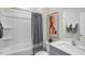 Cozy bathroom features shower/tub, a modern vanity, and stylish decorative accents at 1109 Ursa Major Ct, Wendell, NC 27591