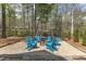 Cozy outdoor seating area with a fire pit, perfect for relaxing and entertaining in the backyard at 116 Palermo Ct, Apex, NC 27539