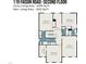 Detailed second-floor plan showing the layout of bedrooms, bathrooms, and bonus room at 119 Faison Rd, Chapel Hill, NC 27517