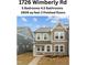 Charming two-story home with neutral siding, well-maintained landscaping, and inviting curb appeal at 1726 Wimberly Rd, Apex, NC 27523