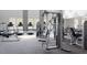 Well-equipped fitness center with treadmills, weights, and various exercise machines at 1726 Wimberly Rd, Apex, NC 27523