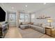 Inviting living room with a comfortable sectional, natural light, and stylish decor at 1726 Wimberly Rd, Apex, NC 27523