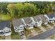 Aerial view of the neighborhood highlighting the well-maintained homes and manicured lawns at 1915 Kings Knot Ct, Apex, NC 27502