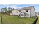 This spacious backyard features a black metal fence, perfect for pets and children to play safely at 2157 Blue Iris Way, Zebulon, NC 27597