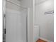 Clean and functional bathroom offers walk-in shower, laundry nook and lots of light at 228 Dove Cottage Ln, Cary, NC 27519