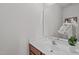 Bathroom with vanity, sink, faucet, decorative mirror, and decorative plants at 228 Dove Cottage Ln, Cary, NC 27519