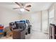 Office space with ceiling fan, desk setup, comfortable chair, and good lighting at 4008 Sykes St, Cary, NC 27519