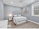 Cozy bedroom with a patterned headboard, natural light, and hardwood floors at 417 Westbury Dr, Chapel Hill, NC 27516
