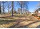 Expansive backyard with mature trees offering shade, providing ample space for recreation and outdoor activities at 5013 Green Oak Dr, Durham, NC 27712
