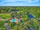 Scenic aerial view of community amenities: pool, tennis, golf at 5109 Windance Pl, Holly Springs, NC 27540