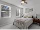 Inviting bedroom featuring two windows, neutral walls, and tasteful decor that creates a cozy, restful atmosphere at 5432 Crescent Square St, Raleigh, NC 27616