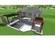 Stunning backyard pool area features an outdoor kitchen, fireplace, and a charming pergola for relaxing at 6521 Camellia Creek Dr, Raleigh, NC 27603