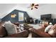 Inviting living room with comfortable seating, vaulted ceilings, and a stylish workspace at 7252 Bedford Ridge Dr, Apex, NC 27539