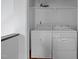 Convenient laundry area features a modern washer and dryer at 102 Choptank Ct # B5, Cary, NC 27513
