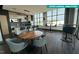 Resident clubhouse with a dining-kitchen area featuring modern appliances and ample seating at 120 Mosaic Blvd # 308, Pittsboro, NC 27312