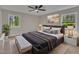 Comfortable main bedroom with ample natural light, neutral tones, and a ceiling fan for a relaxing atmosphere at 122 Monticello Ave, Durham, NC 27707