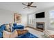 Comfortable living room features a fireplace, and hardwood floors at 200 Windy Knoll Cir, Chapel Hill, NC 27516