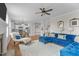 Spacious living room flows into kitchen area with fireplace at 200 Windy Knoll Cir, Chapel Hill, NC 27516