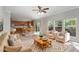 Cozy living room features hardwood floors, and furniture set, providing a comfortable seating area at 3047 Kilarney Ridge Loop, Cary, NC 27511