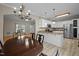 Open concept view to kitchen with stainless steel appliances at 359 Punch Hill Farm Rd, Rougemont, NC 27572