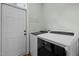 Laundry room with washer and dryer hookups and access door at 359 Punch Hill Farm Rd, Rougemont, NC 27572