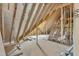 Unfinished attic space with exposed wood framing and insulation at 3920 Cedar Knolls Drive Dr # 18, Youngsville, NC 27596