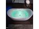 Elevated shot of a modern bathtub with glowing green water and a nearby toilet at 42 Ponchartrain St, Fuquay Varina, NC 27526