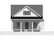 Detailed black and white elevation of a two-story house featuring a covered porch at 608 Hemlock Ave, Durham, NC 27707