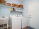 Laundry room complete with a utility sink and storage shelves at 110 Streamside Dr, Sanford, NC 27330