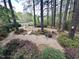 Extensive backyard space offering a fire pit, outdoor furniture, and view of the lake at 111 Fox View Pl, Cary, NC 27511