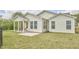 Large backyard with covered porch and well-maintained lawn and fence at 1112 Addington Lake Ln, Knightdale, NC 27545