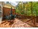 Spacious wooden deck with outdoor seating and privacy lattice, ideal for entertaining at 113 Glenmore Rd, Chapel Hill, NC 27516