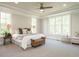 Spacious main bedroom with large windows and carpet floors at 113 Tower Ridge Ln, Sanford, NC 27330