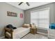 Bright bedroom with a ceiling fan at 114 Carriage Hill Dr, Stem, NC 27581