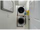 Efficient laundry area with stacked washer and dryer at 114 Carriage Hill Dr, Stem, NC 27581