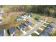 Overhead view of a well-maintained home situated in a peaceful cul-de-sac within a friendly neighborhood at 1725 Langlais Dr, Graham, NC 27253