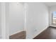 This hallway leads to the bedrooms and features hardwood floors at 173 Hawk Point Rd, Chapel Hill, NC 27516