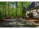 Green backyard with mature trees providing ample privacy and shade at 18 Green Ridge Ln, Pittsboro, NC 27312