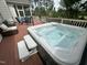 Enjoy year-round relaxation in this home's private outdoor hot tub, perfect for unwinding after a long day at 224 Clear River Pl, Cary, NC 27519