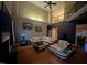 Bright and airy living room with fireplace and views to the second story at 224 Clear River Pl, Cary, NC 27519