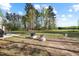 Expansive backyard with patio furniture and fire pit at 254 W Odell Ln, Zebulon, NC 27597