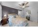 Comfortable bedroom featuring a ceiling fan and calming colors at 2613 Hiking Trl, Raleigh, NC 27615