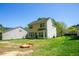 Spacious backyard with lush green grass, mature trees, and a charming two-story home exterior at 3303 Silver Star Dr, Durham, NC 27713