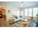 Bright living room features a sofa, accent chairs, and seamless flow into the adjacent kitchen and dining area at 3303 Silver Star Dr, Durham, NC 27713